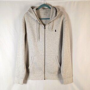 Polo Ralph Lauren Double Knit Full Zip Performance Hoodie Heather Gray Men XXL